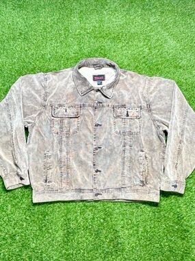 Vintage Cross Fire Corduroy Trucker Jacket Buttons Men’s XL Olive Brown Western